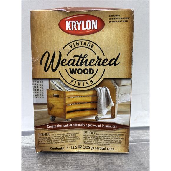 KRYLON VINTAGE FINISH Weathered Wood PAINT KIT, Distressing And Tint Spray {VV} - Picture 2 of 11